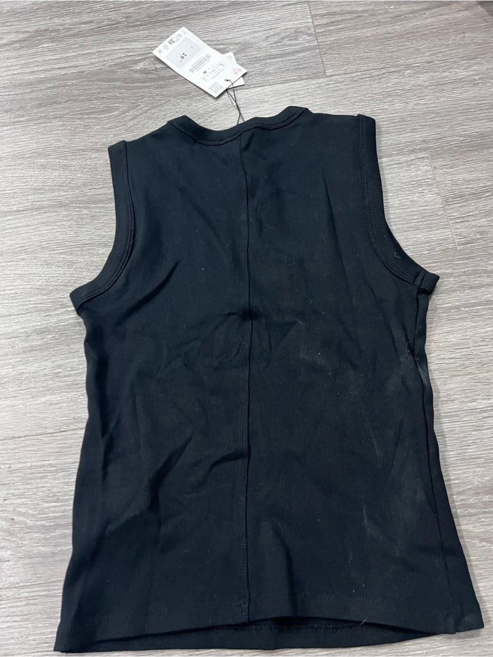 ZARA Basic Black Ribbed Sleeveless Tank